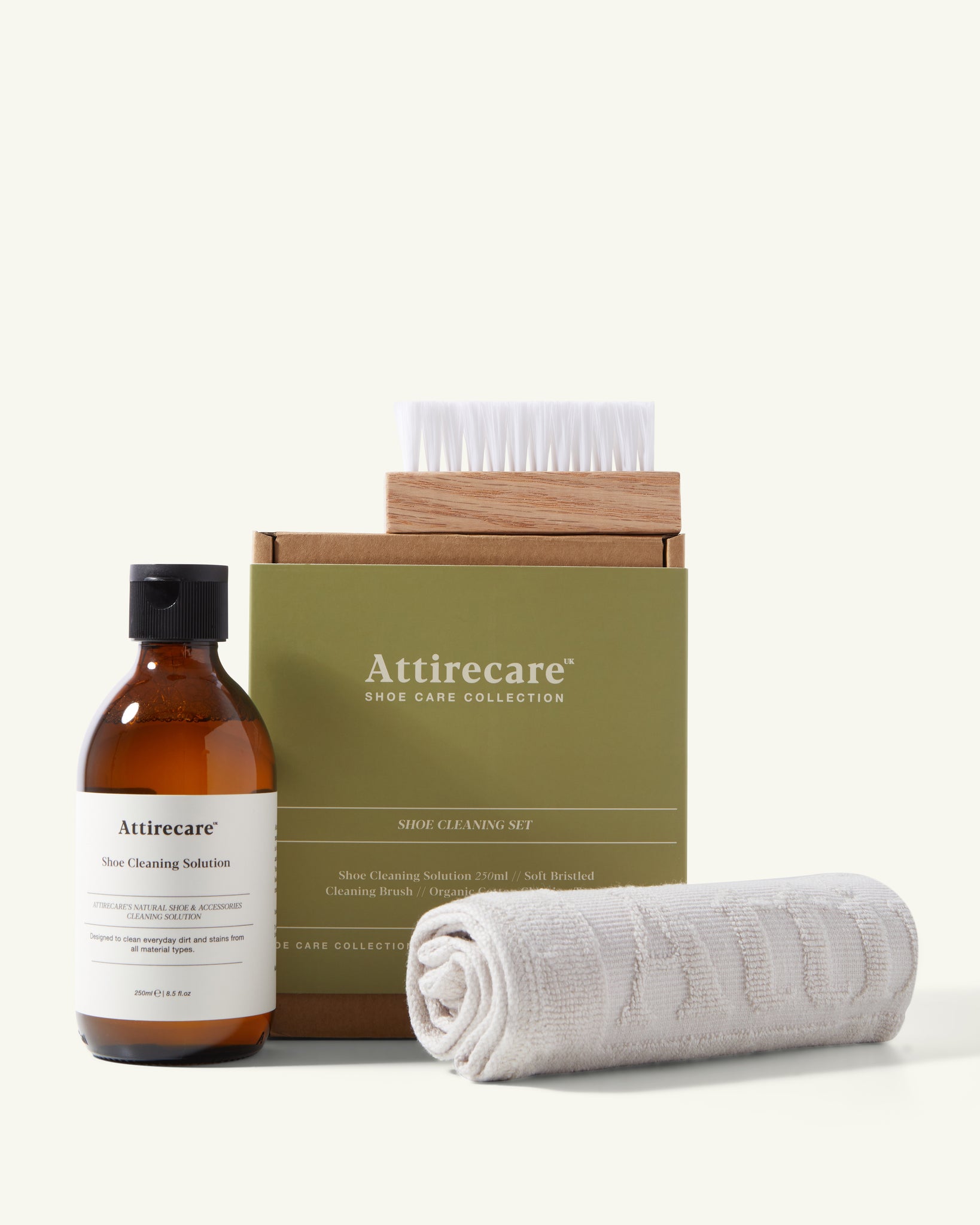 Attirecare all-purpose shoe cleaner. Plant-based premium shoe cleaner for all materials