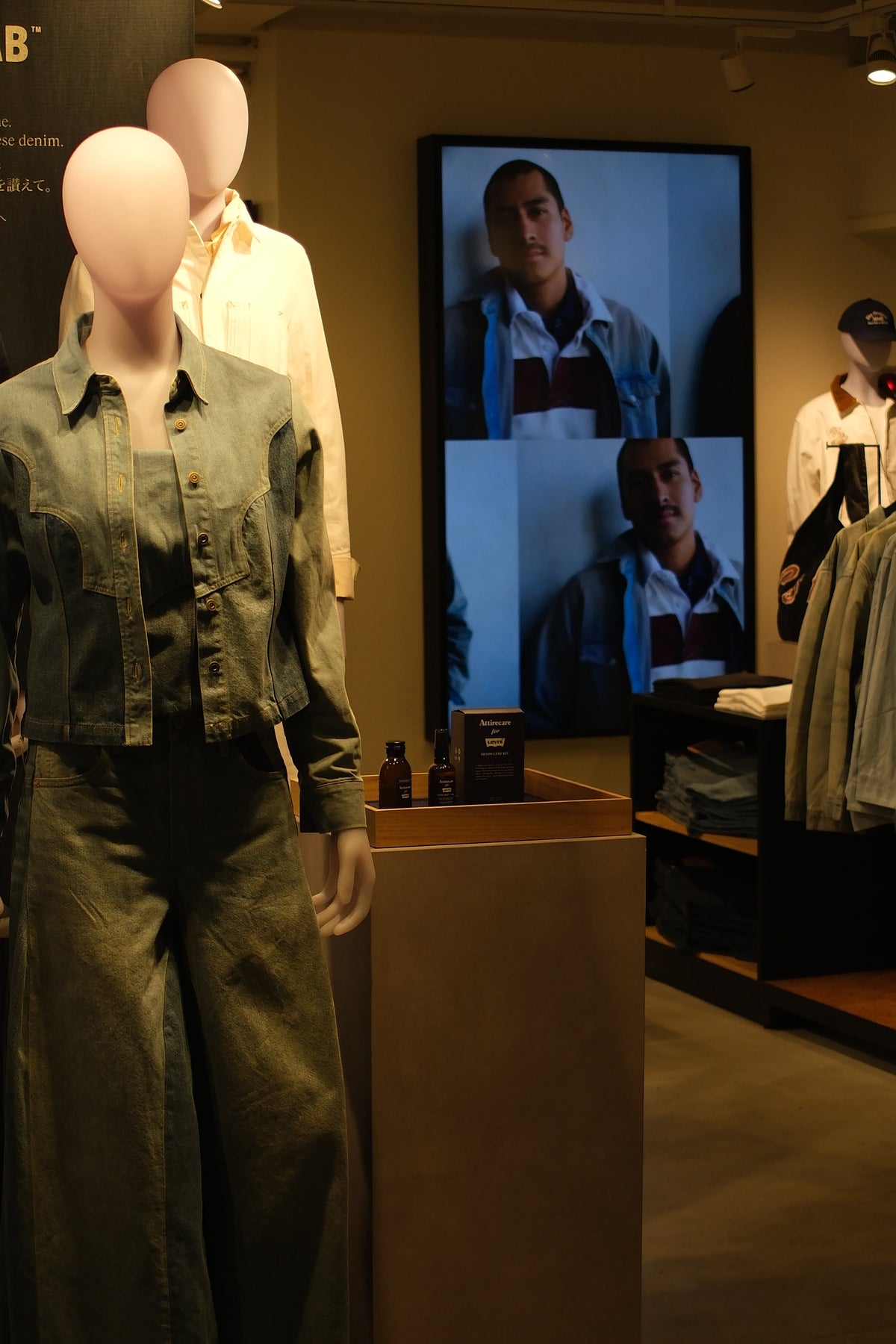 Attirecare and Levi’s denim-care collaboration displayed in store