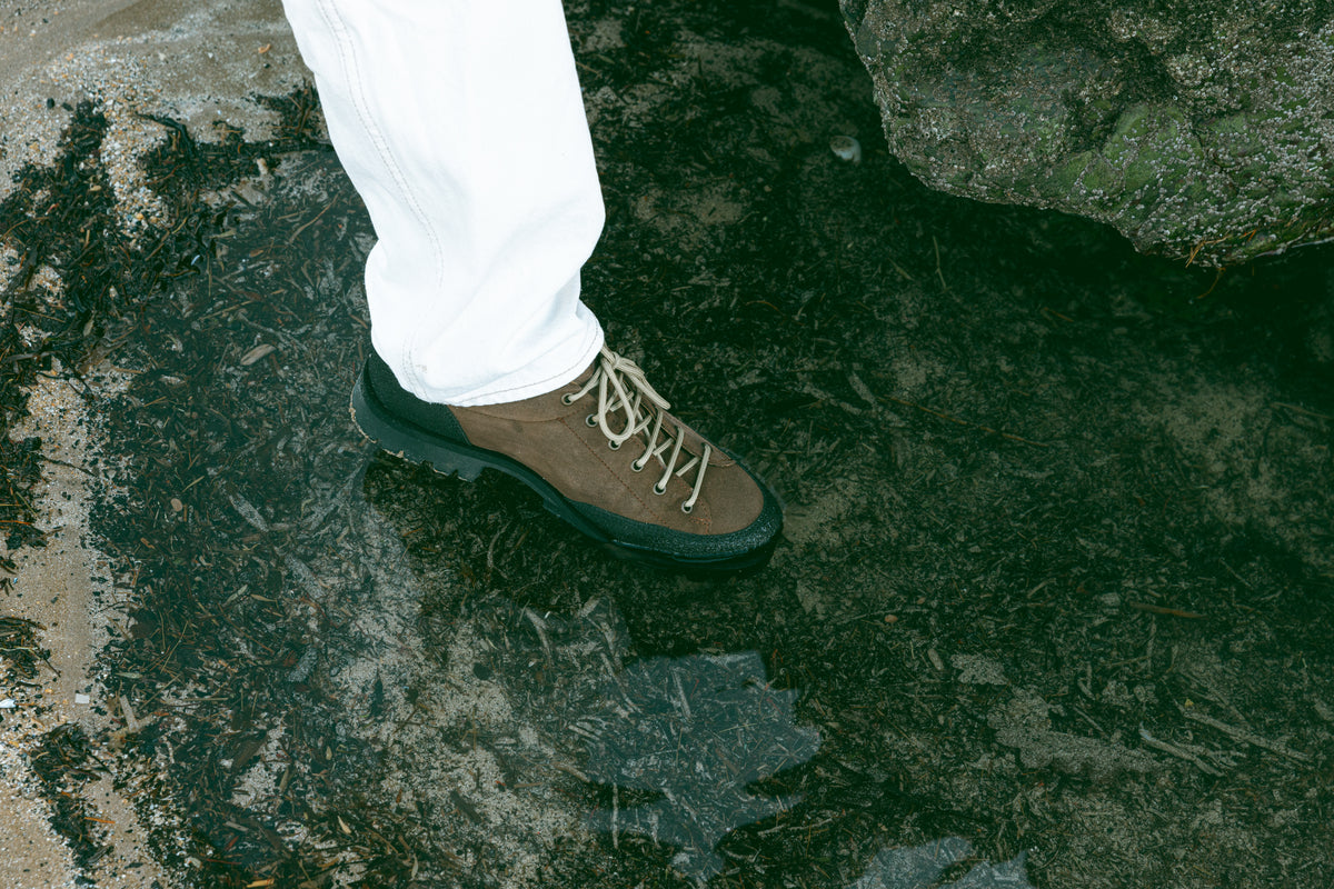 Attirecare shoe care in an original Anglesey coastal photograph